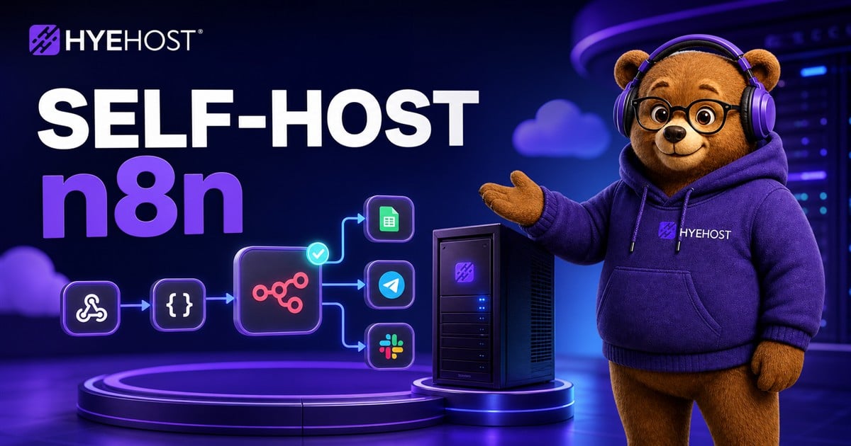 Self-Host n8n HYEHOST blog artwork